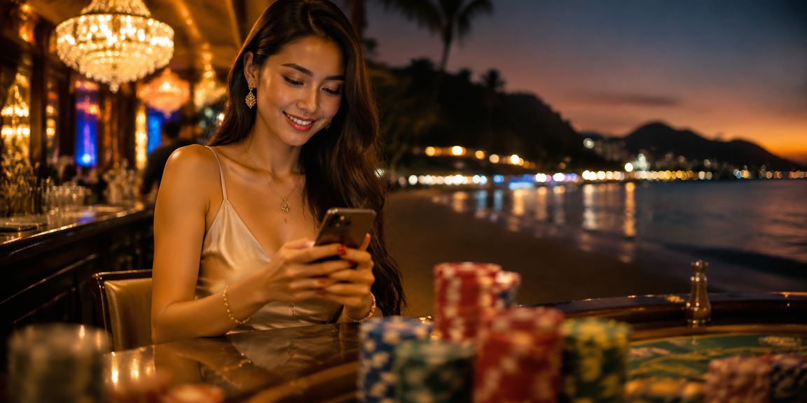 Pengguna kasino mudah alih 150i di Langkawi mengakses permainan melalui telefon pintar