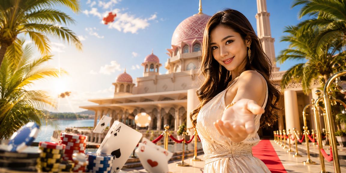 Permainan poker dalam talian dengan latar belakang Putrajaya